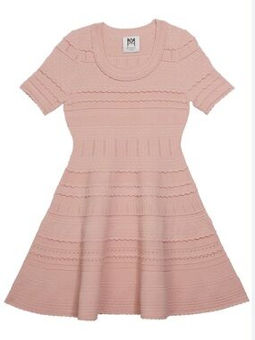 Milly Minis Blush Pink Textured Fit-and-Flare Dress